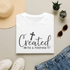 Created With a Purpose Christian T-Shirt — Faith Cross Inspirational Tee