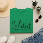 Created With a Purpose Christian T-Shirt — Faith Cross Inspirational Tee