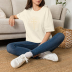 Radiant gold cross T-Shirt--Faith in Full Light