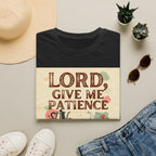 T-Shirt — “Lord, Give Me Patience (And Maybe More Coffee)” Vintage Coffee Tee