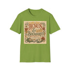 Jesus & Good Boundaries T-Shirt — Christian Faith Tee with Vintage Floral Design