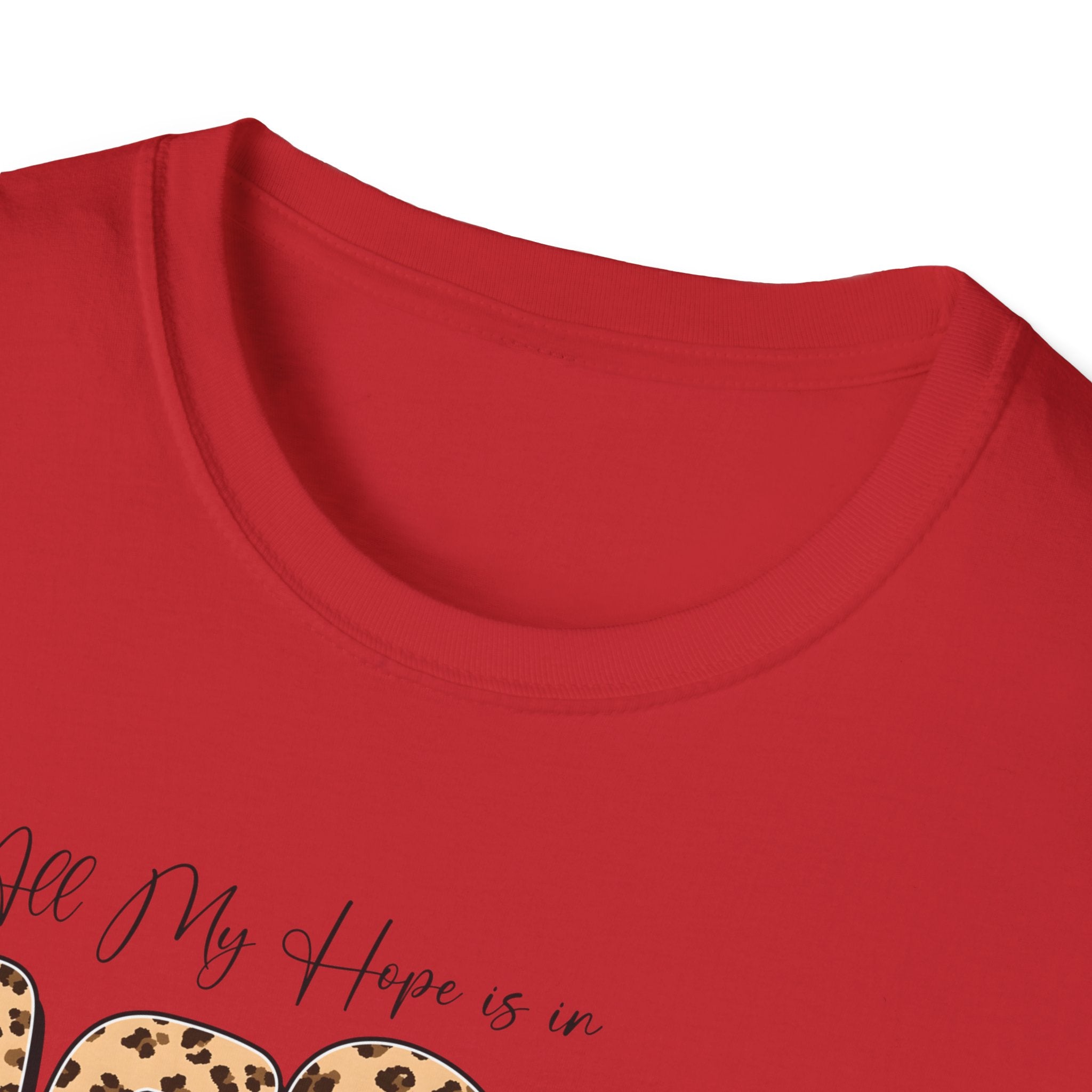 Jesus Leopard Print T-Shirt — "All My Hope Is In Jesus" Floral Faith Tee
