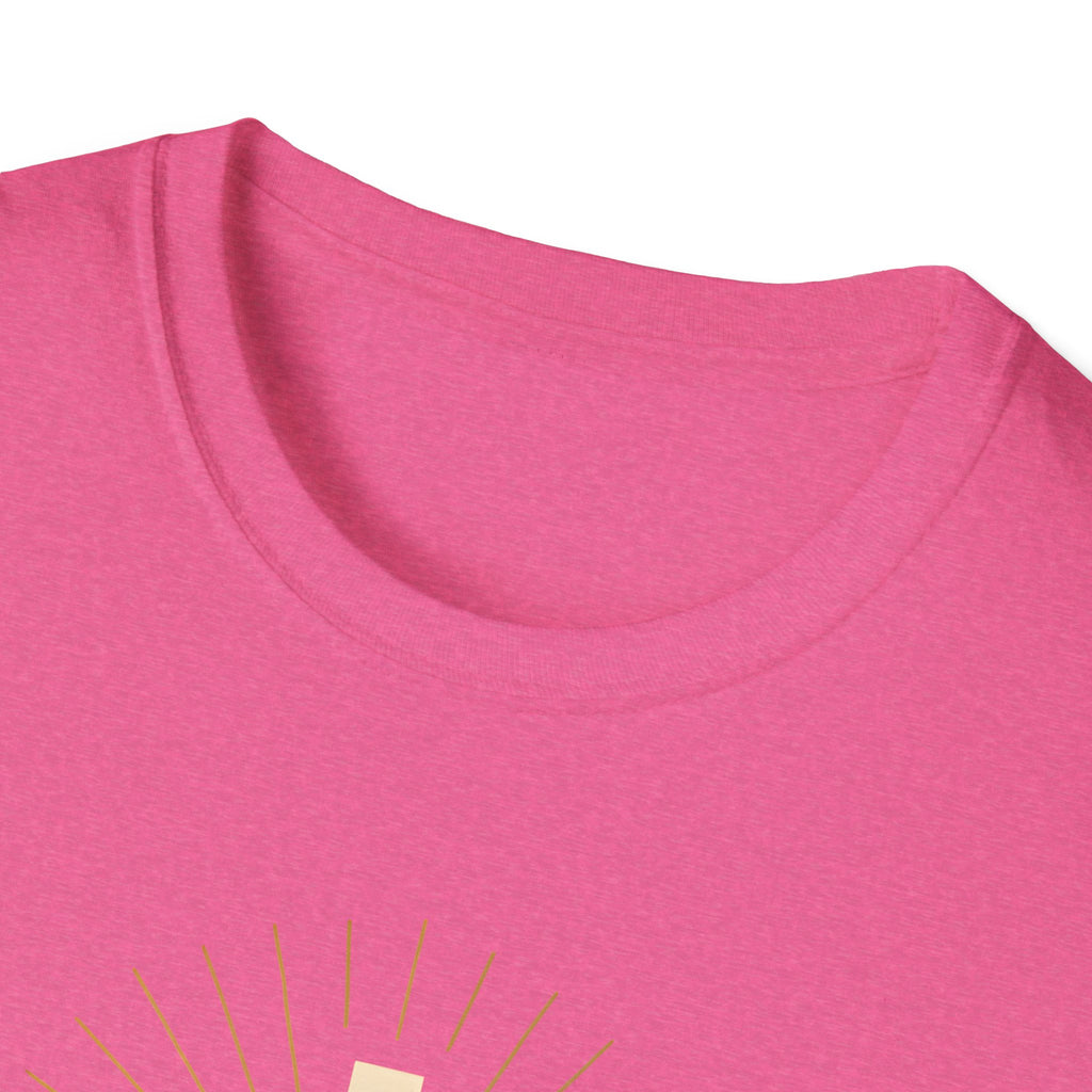 Radiant gold cross T-Shirt--Faith in Full Light