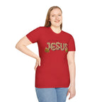 Jesus Leopard Print T-Shirt — "All My Hope Is In Jesus" Floral Faith Tee