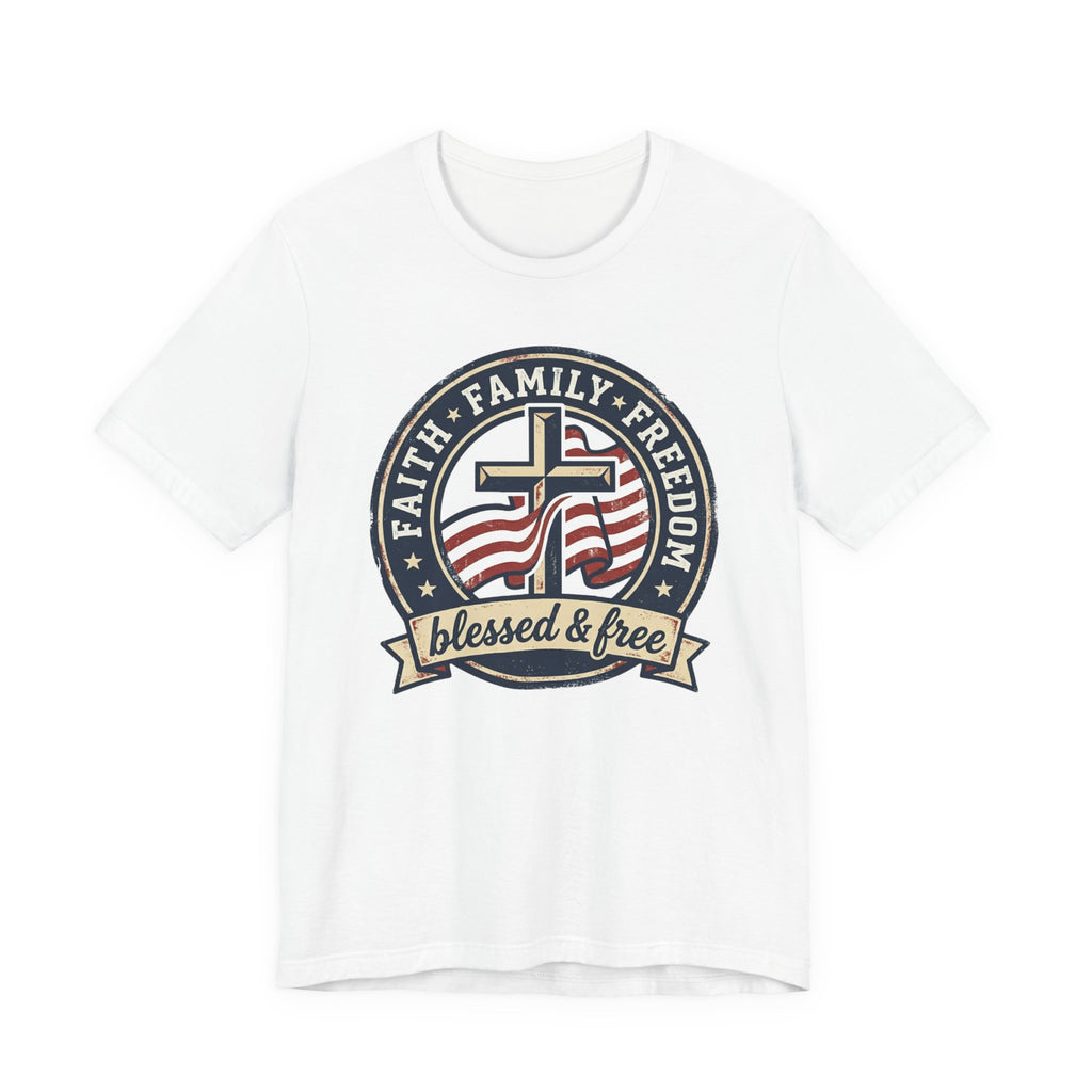 Faith Family Freedom Tee | patriotic, faith-based, vintage Americana