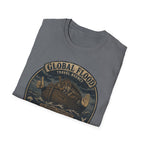 Global Flood Travel Badge T-Shirt – Vintage Ark Graphic Tee ("Unsubscribe from Humanity")
