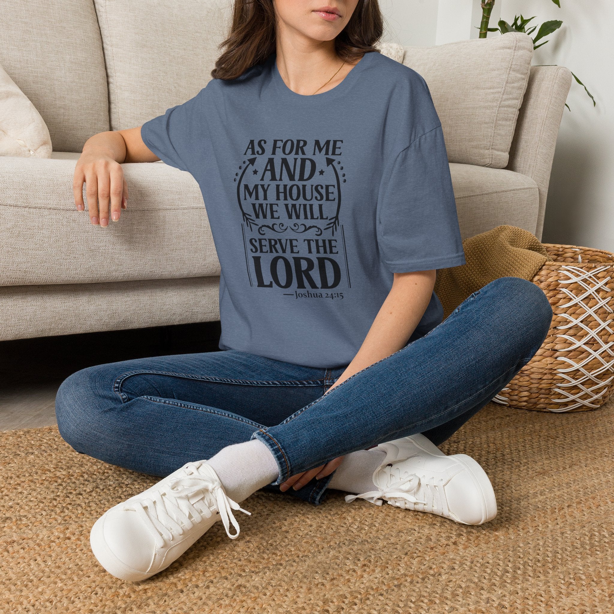 Christian Faith T-Shirt — "As For Me And My House We Will Serve The Lord" Scripture Tee