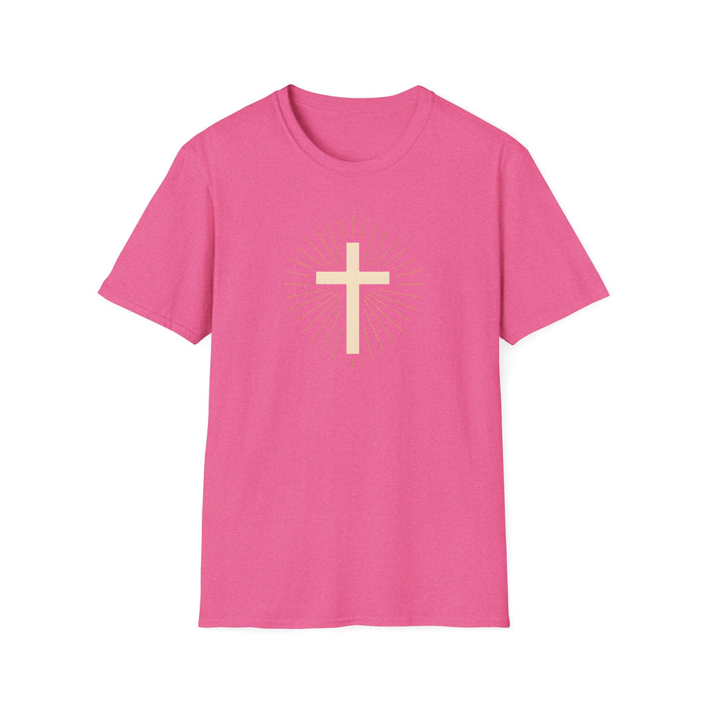 Radiant gold cross T-Shirt--Faith in Full Light