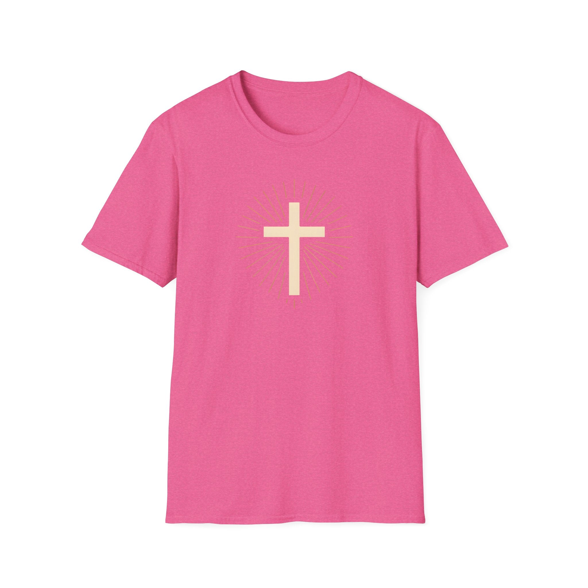 Radiant gold cross T-Shirt--Faith in Full Light