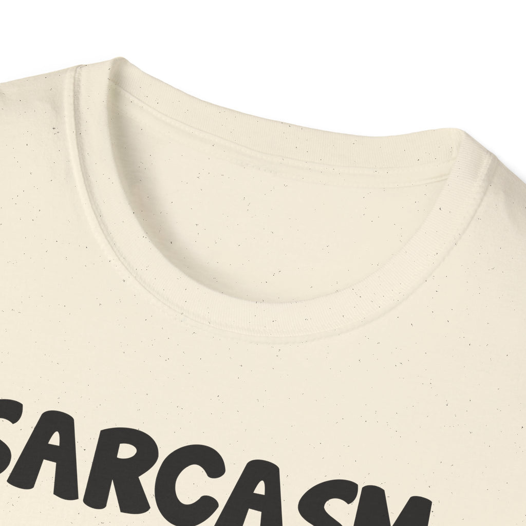 Sarcasm T-Shirt — "Sarcasm because slapping people is probably a sin" Funny Graphic Tee