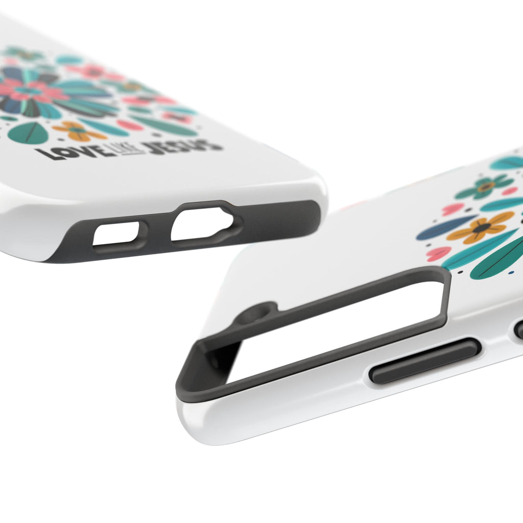 Tough Phone Case — “Love Like Jesus” Floral Christian iPhone Case