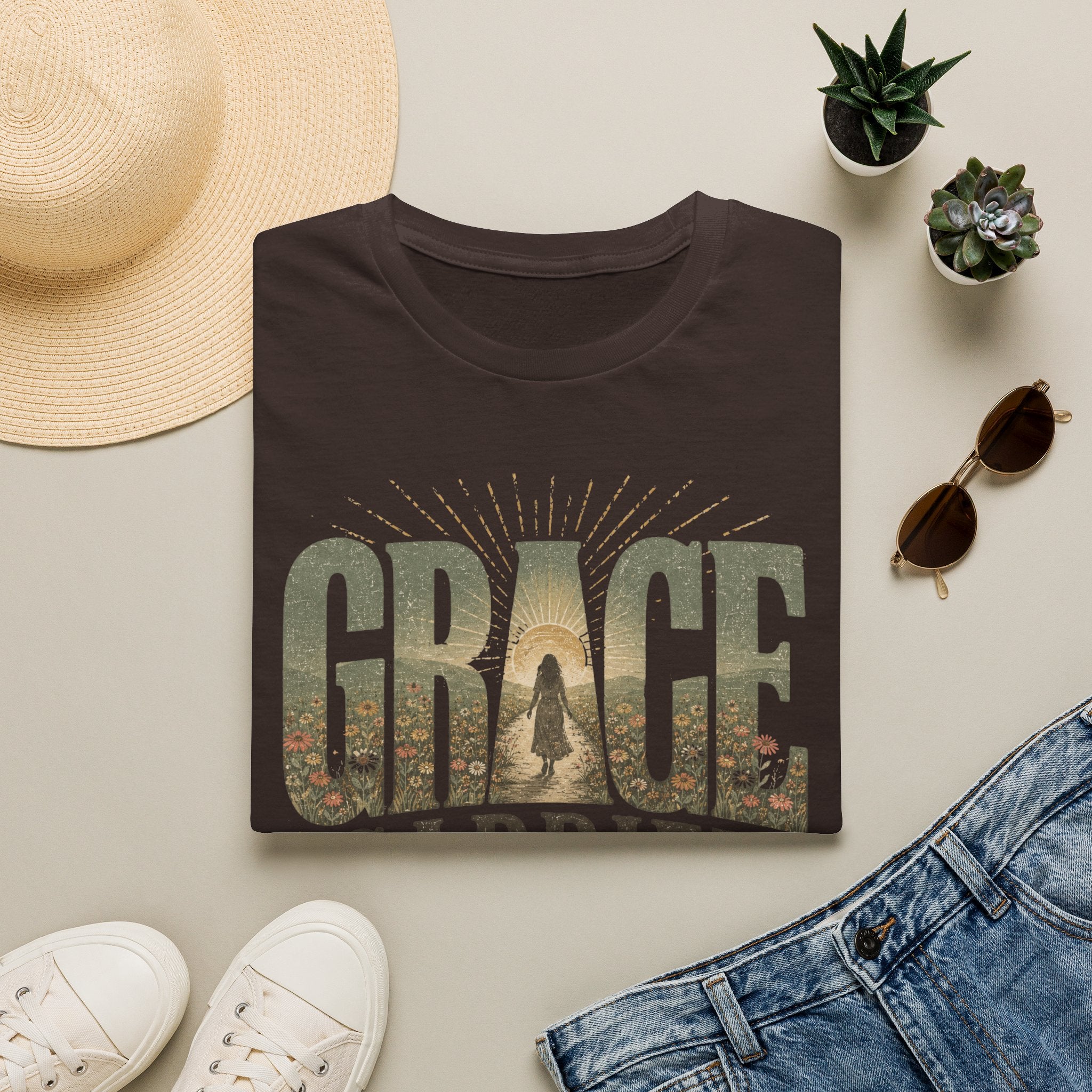 Grace Carried Me T‑Shirt — Inspirational Christian Faith Graphic Tee