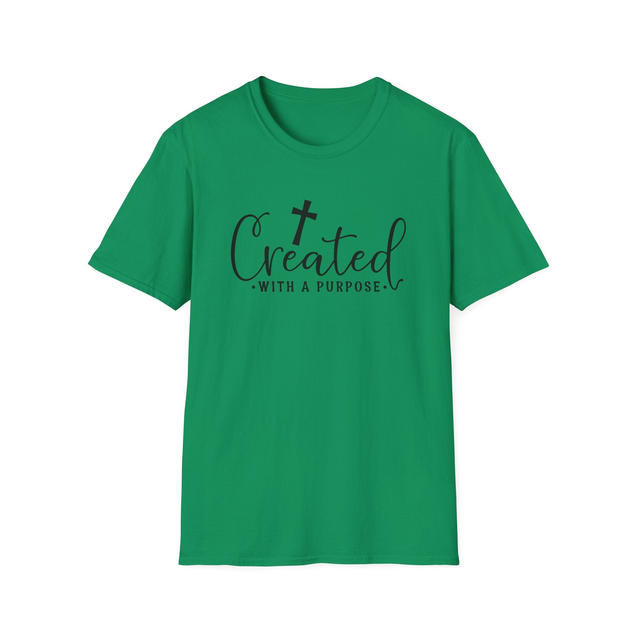 Created With a Purpose Christian T-Shirt — Faith Cross Inspirational Tee