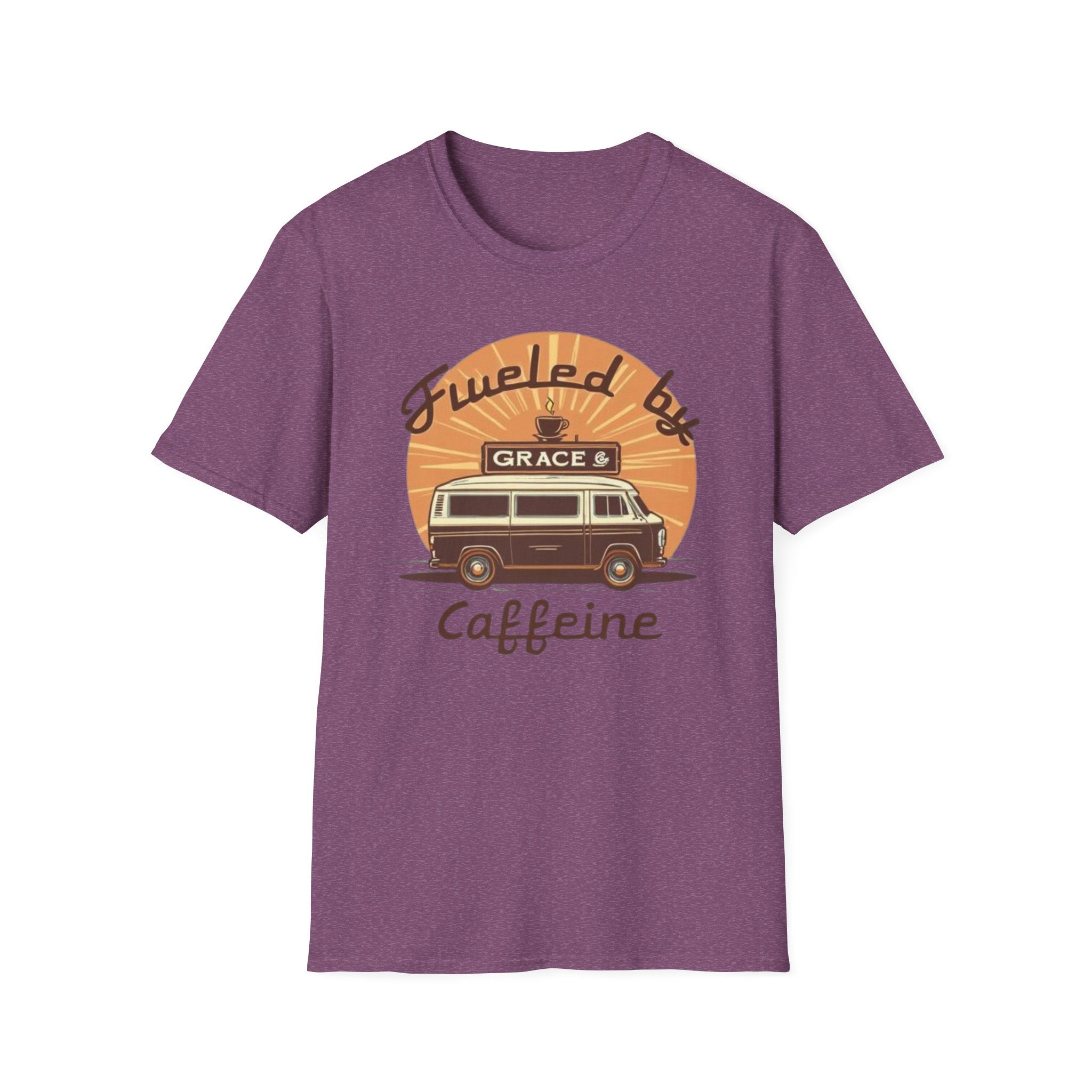 Fueled by Grace & Caffeine Van T-Shirt — Retro Coffee Roadtrip Tee