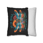 Dragonfly Floral Pillowcase — "It Is Well With My Soul" Decorative Throw Pillow Cover