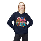 God Blessed the USA Crewneck Sweatshirt — Patriotic Christian American Flag Design
