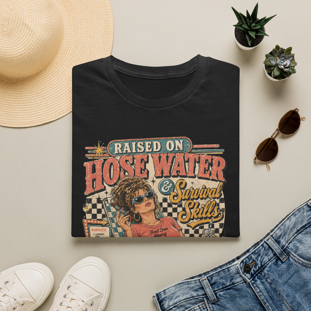 Raised on Hose Water Retro Graphic T-Shirt — Vintage Barber/Salon Vibes