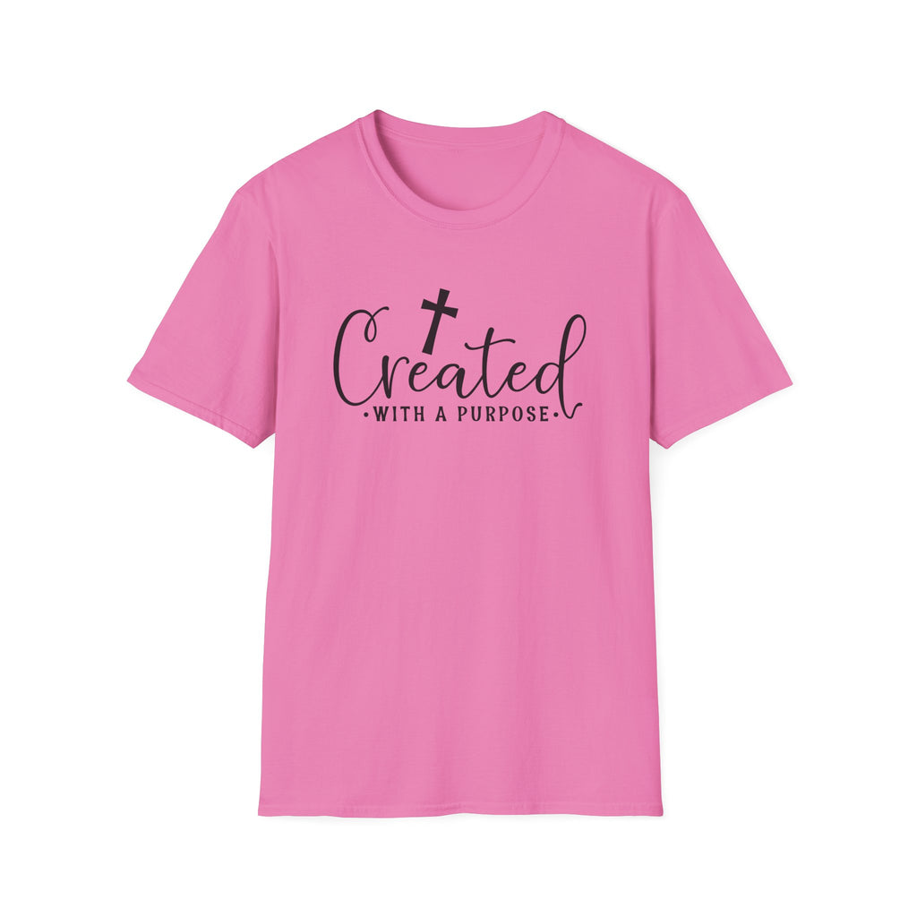 Created With a Purpose Christian T-Shirt — Faith Cross Inspirational Tee