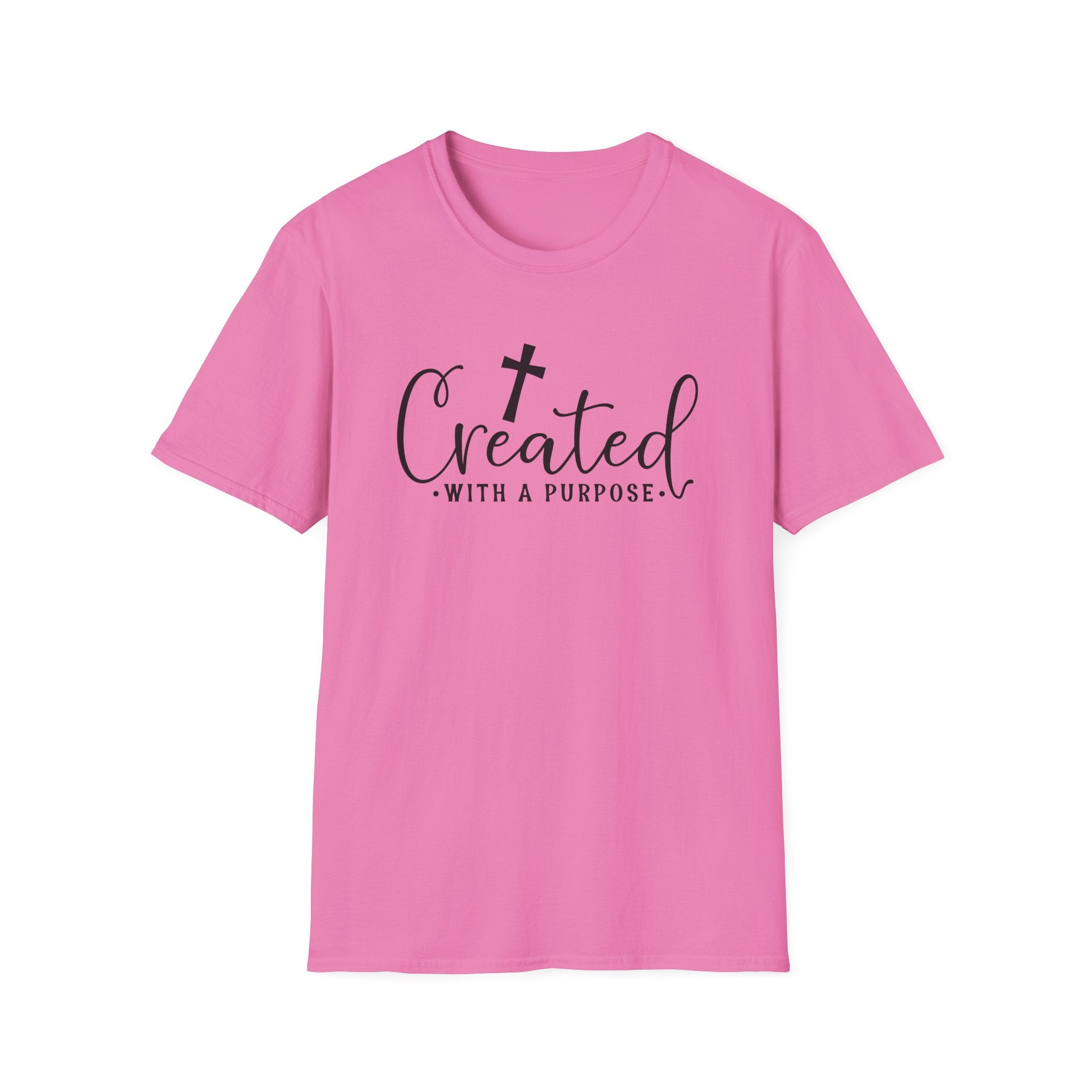 Created With a Purpose Christian T-Shirt — Faith Cross Inspirational Tee