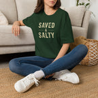 Saved & Salty T‑Shirt — Christian Beachy Faith Graphic Tee