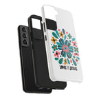 Tough Phone Case — “Love Like Jesus” Floral Christian iPhone Case