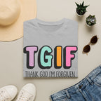 TGIF "Thank God I’m Forgiven" T-Shirt — Colorful Christian Faith Tee