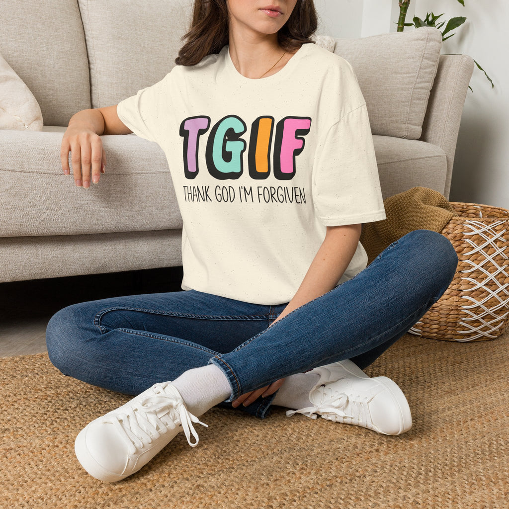 TGIF "Thank God I’m Forgiven" T-Shirt — Colorful Christian Faith Tee