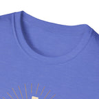 Radiant gold cross T-Shirt--Faith in Full Light
