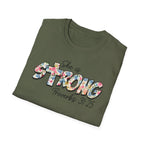 She Is Strong Floral T‑Shirt — Proverbs 31:25 Inspirational Women’s Tee
