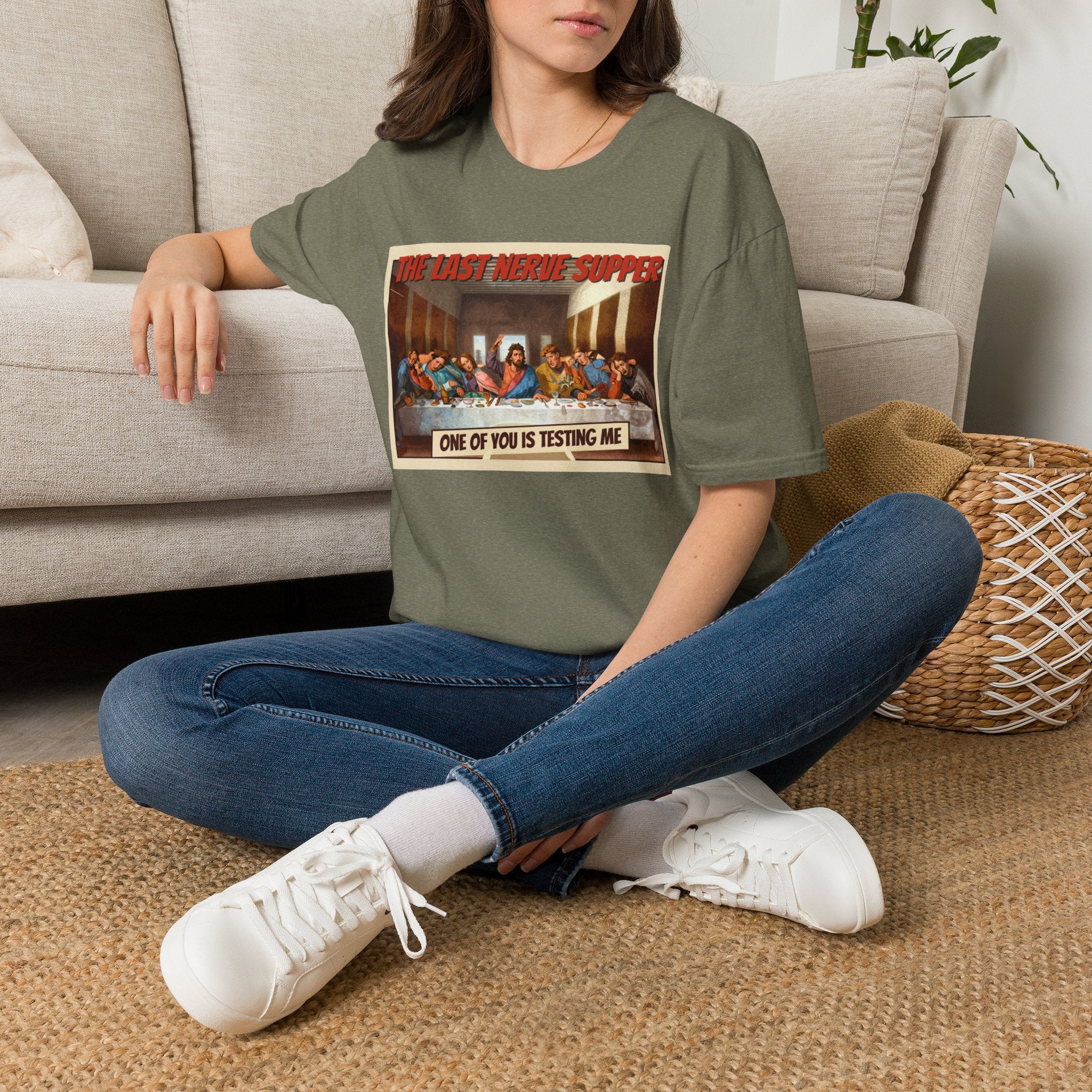 The Last Nerve Supper T-Shirt — Funny Parody Jesus Last Supper Graphic Tee