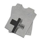 Christian Cross T-Shirt – 'Jesus, Forgiving, Love, Kindness' Word Cloud Tee