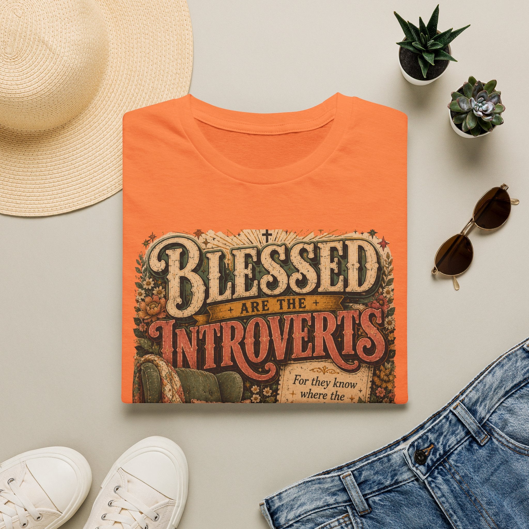 Blessed Are the Introverts T-Shirt — Cozy Vintage Introvert Tee