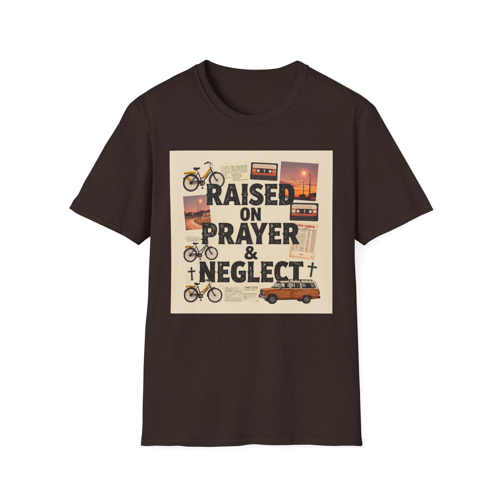 Raised on Prayer T-Shirt — Vintage Faith & Nostalgia Tee