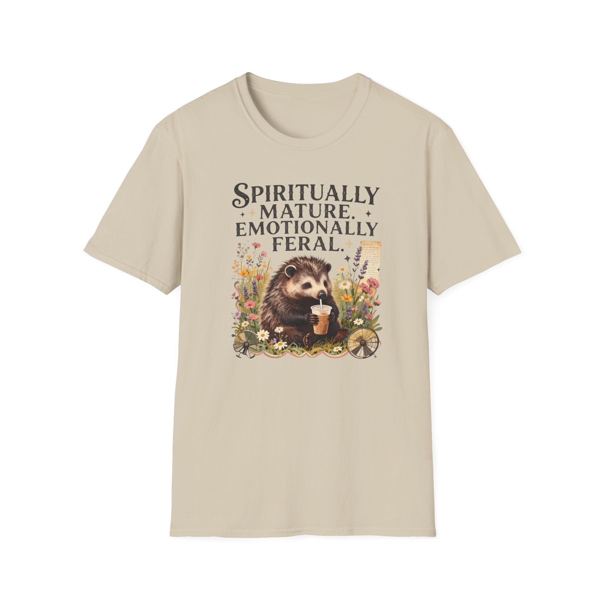 "Spiritually Mature, Emotionally Feral" Hedgehog Graphic Tee