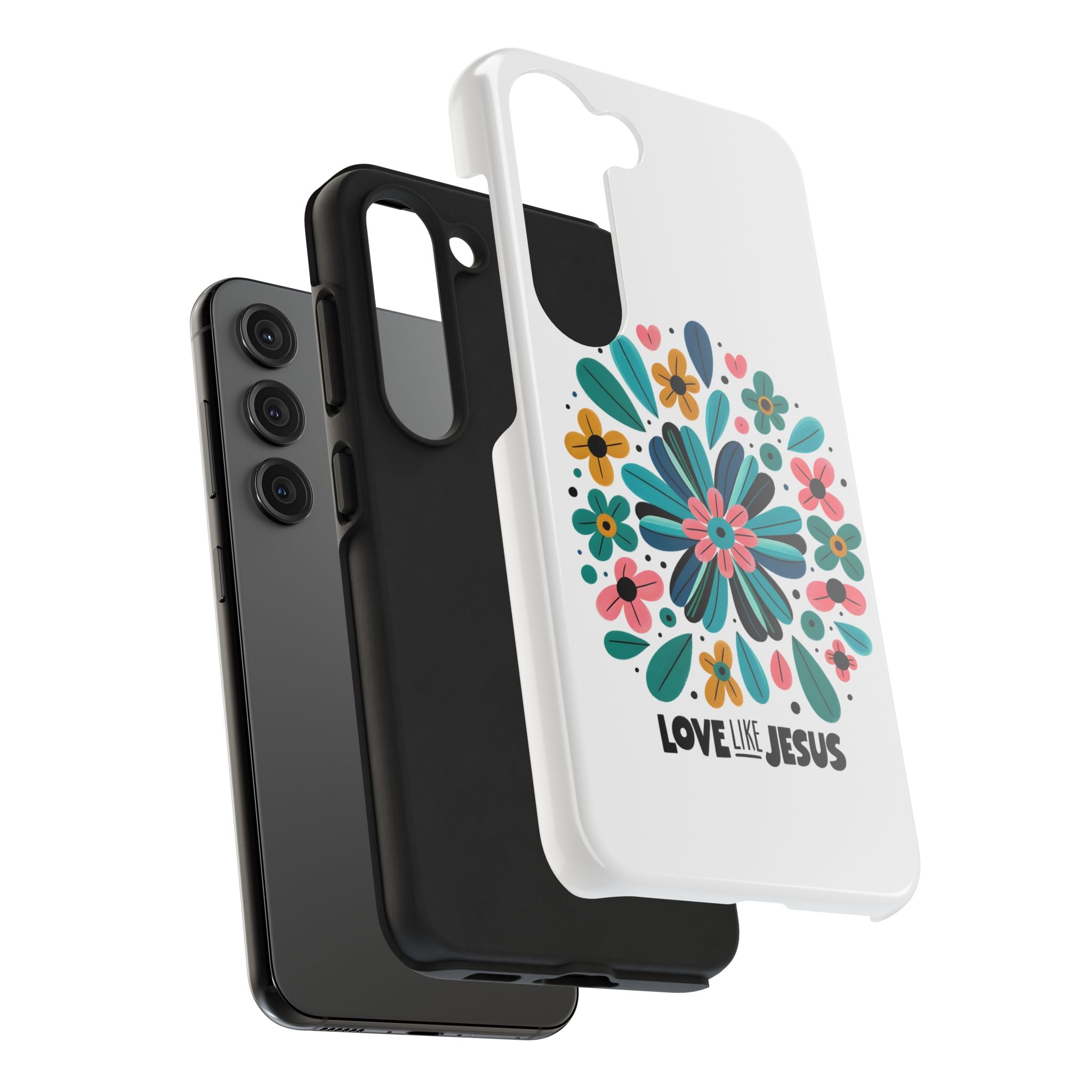 Tough Phone Case — “Love Like Jesus” Floral Christian iPhone Case