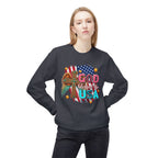God Blessed the USA Crewneck Sweatshirt — Patriotic Christian American Flag Design