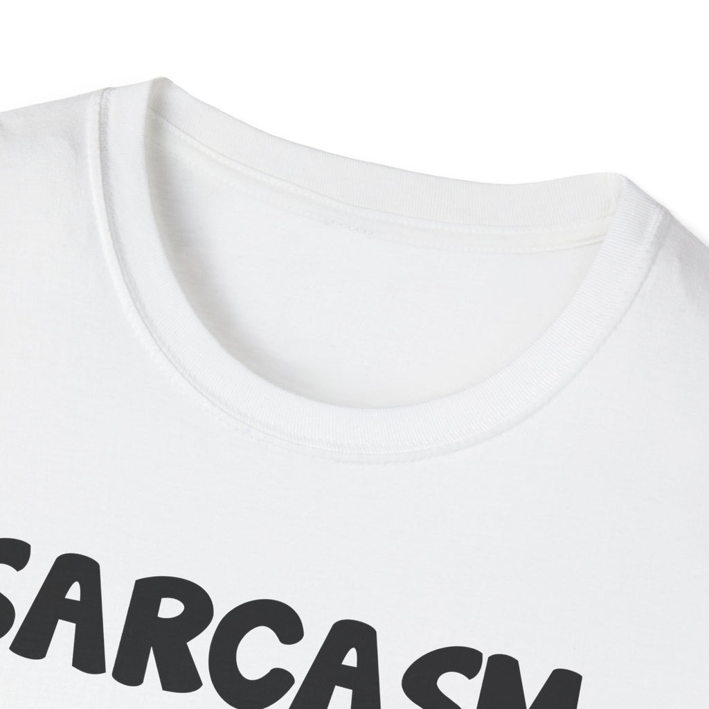 Sarcasm T-Shirt — "Sarcasm because slapping people is probably a sin" Funny Graphic Tee