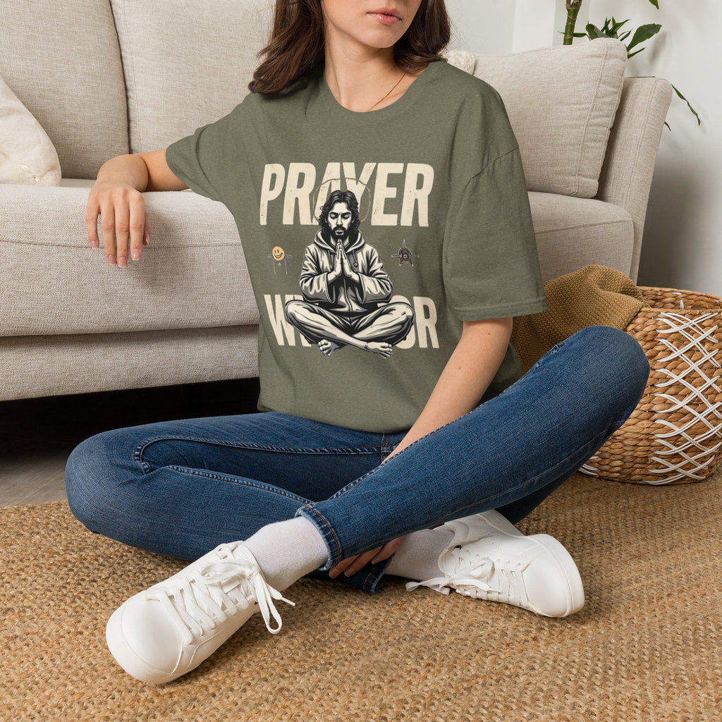 Prayer Warrior T-Shirt — Meditative Jesus Graphic Tee