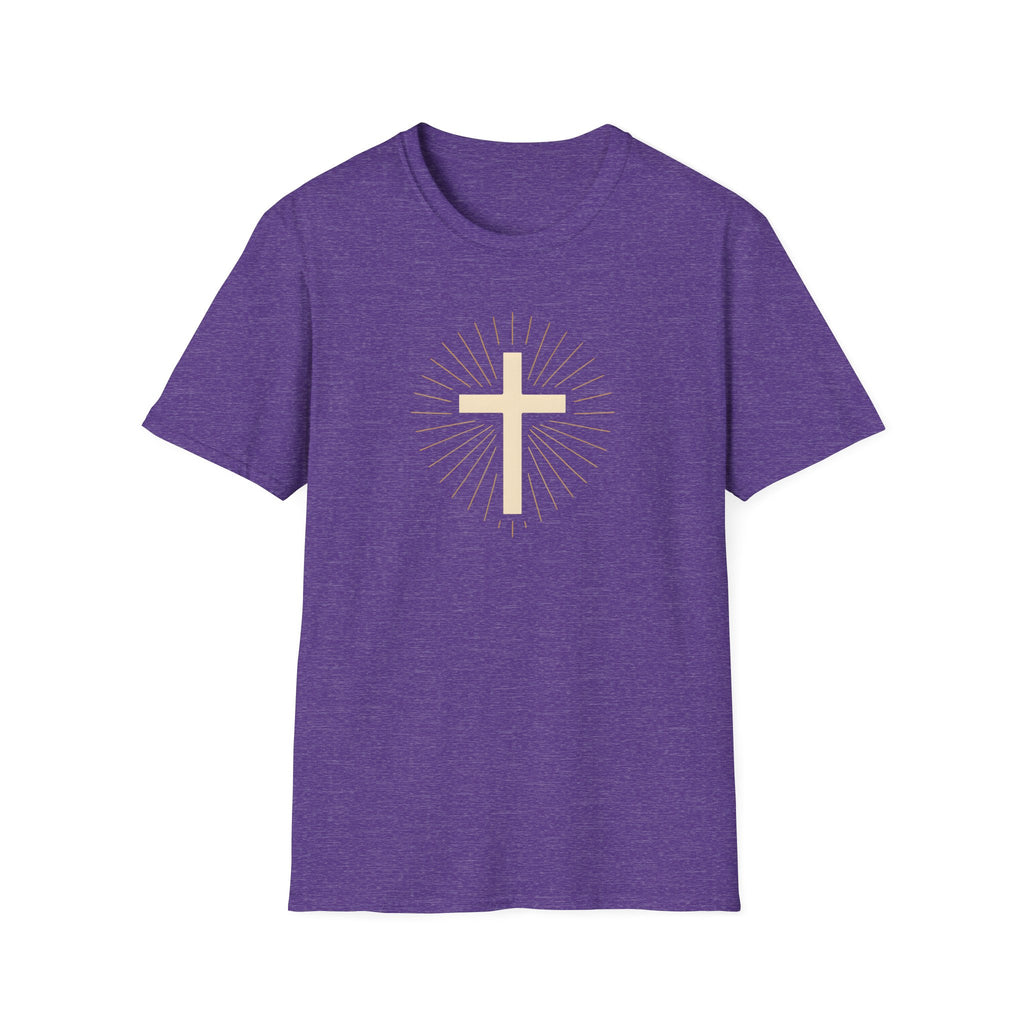 Radiant gold cross T-Shirt--Faith in Full Light
