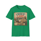 Church Lady Burnout T-Shirt — Vintage Funny Christian Humor Tee for Busy Church Volunteers