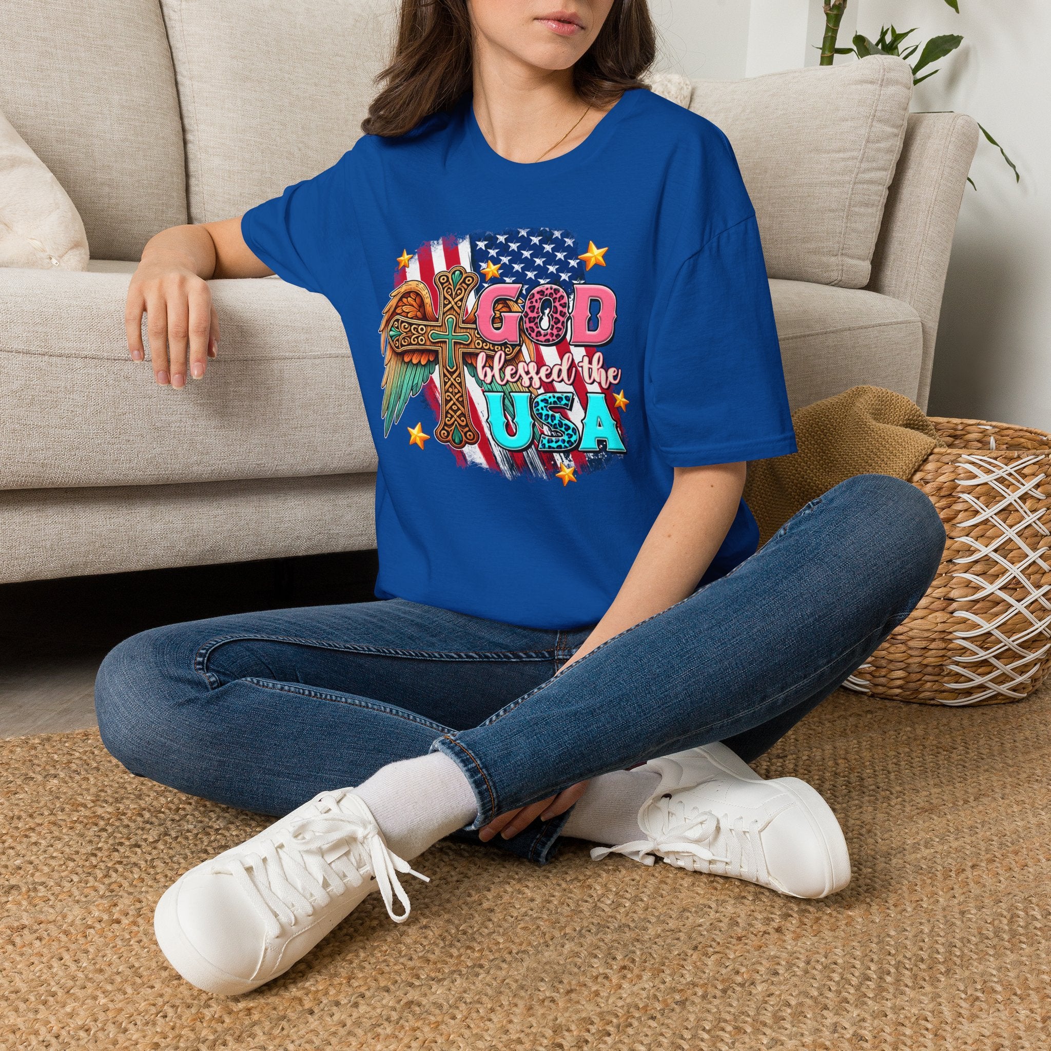 God Blessed the USA T-Shirt — Patriotic Christian Flag Tee