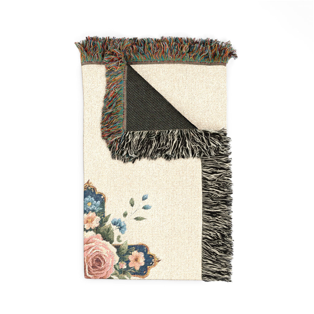 Saved By Grace Woven Blanket — Floral Cross & Cowboy Boots Throw