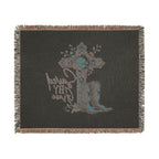 Saved By Grace Woven Blanket — Floral Cross & Cowboy Boots Throw