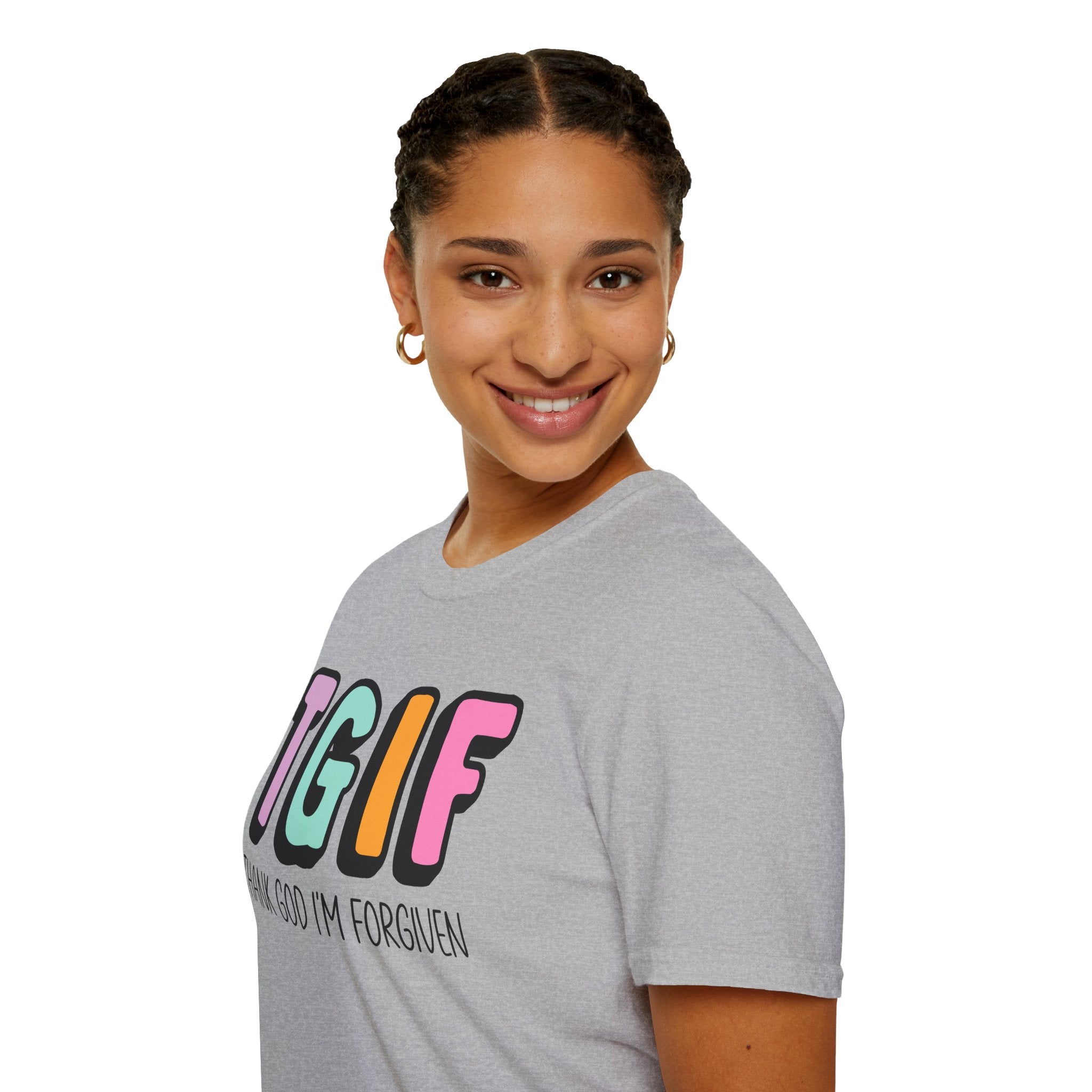 TGIF "Thank God I’m Forgiven" T-Shirt — Colorful Christian Faith Tee