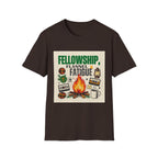 Fellowship Flannel & Fatigue T‑Shirt — Campfire Christian Retreat Tee