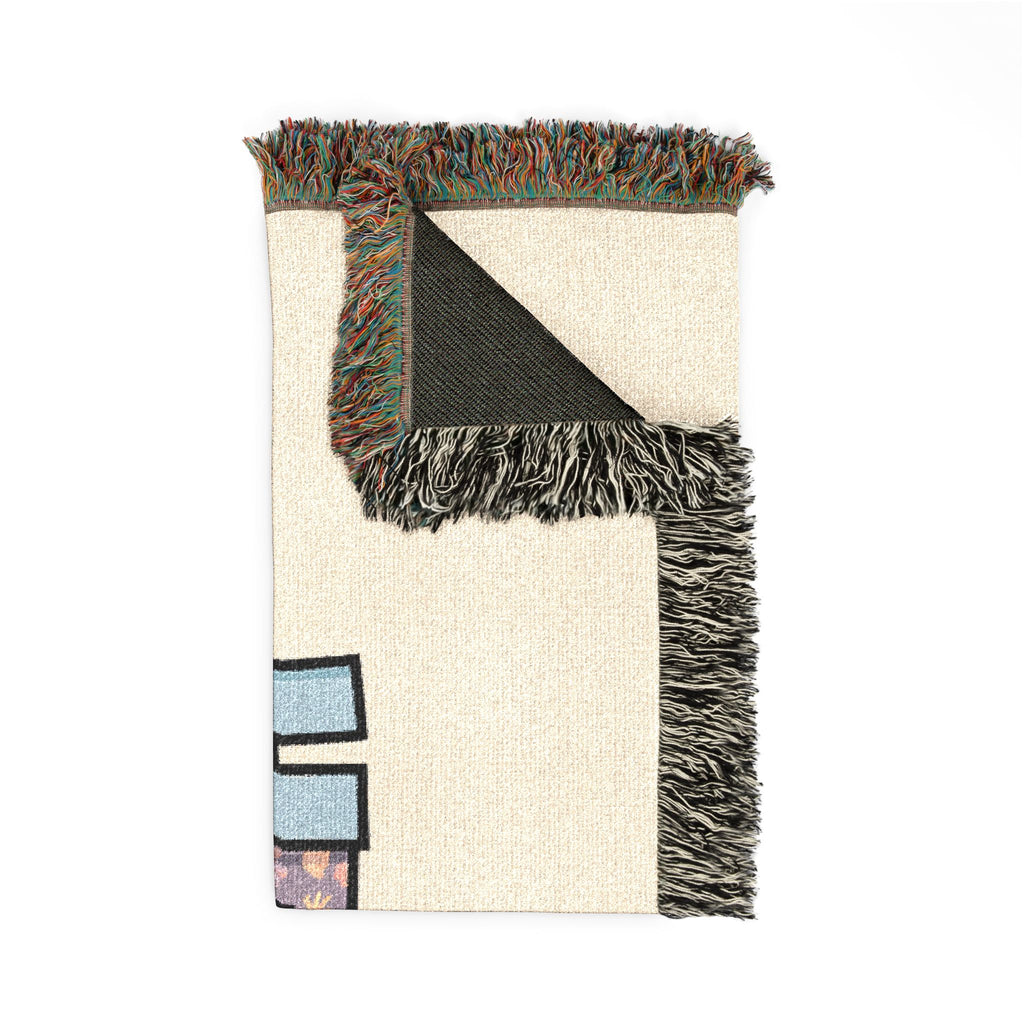 He Is Risen Woven Blanket — Easter Cross Floral Throw