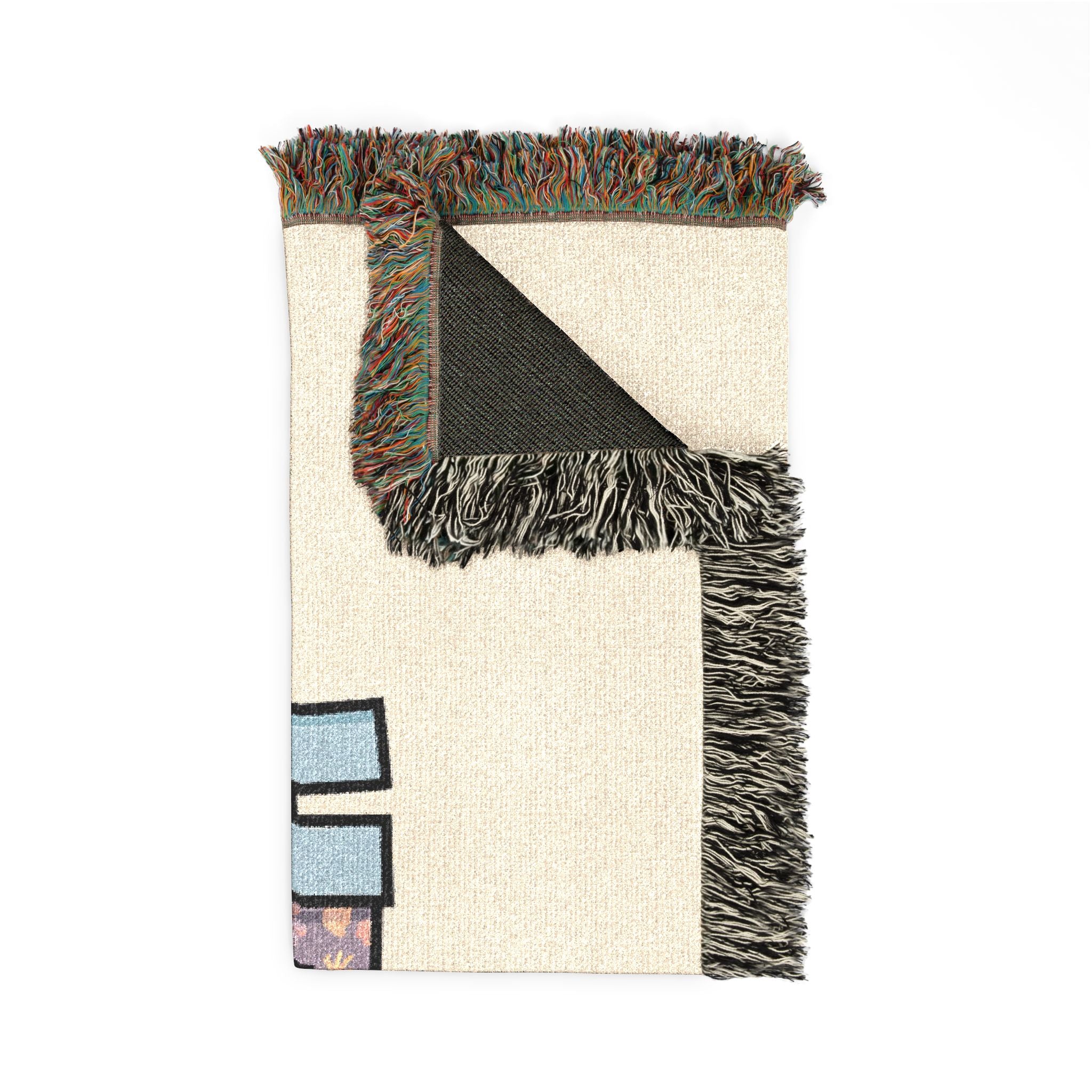 He Is Risen Woven Blanket — Easter Cross Floral Throw