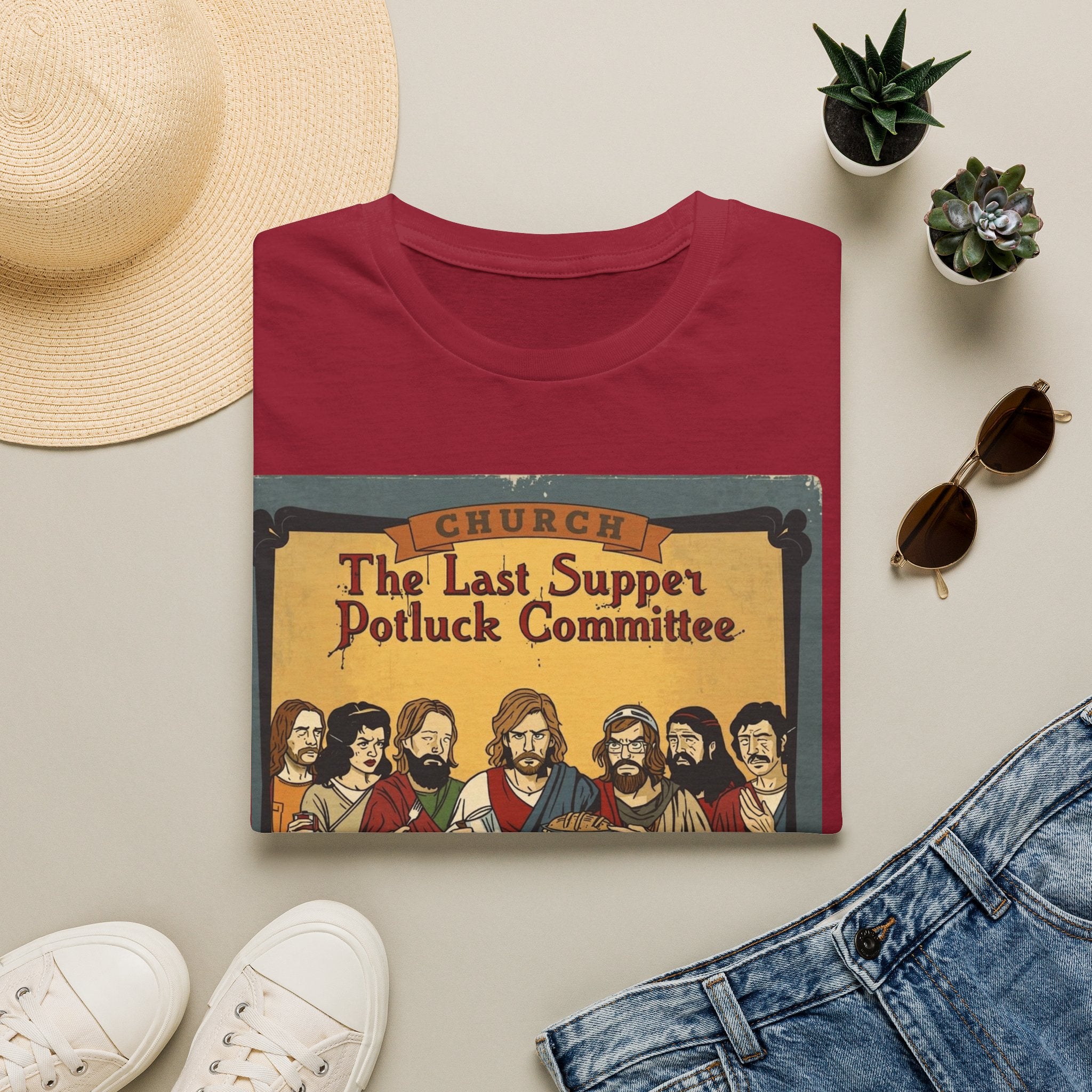 The Last Supper Potluck Committee Tee – “Bring a Side or Bring Shame” Graphic T-Shirt