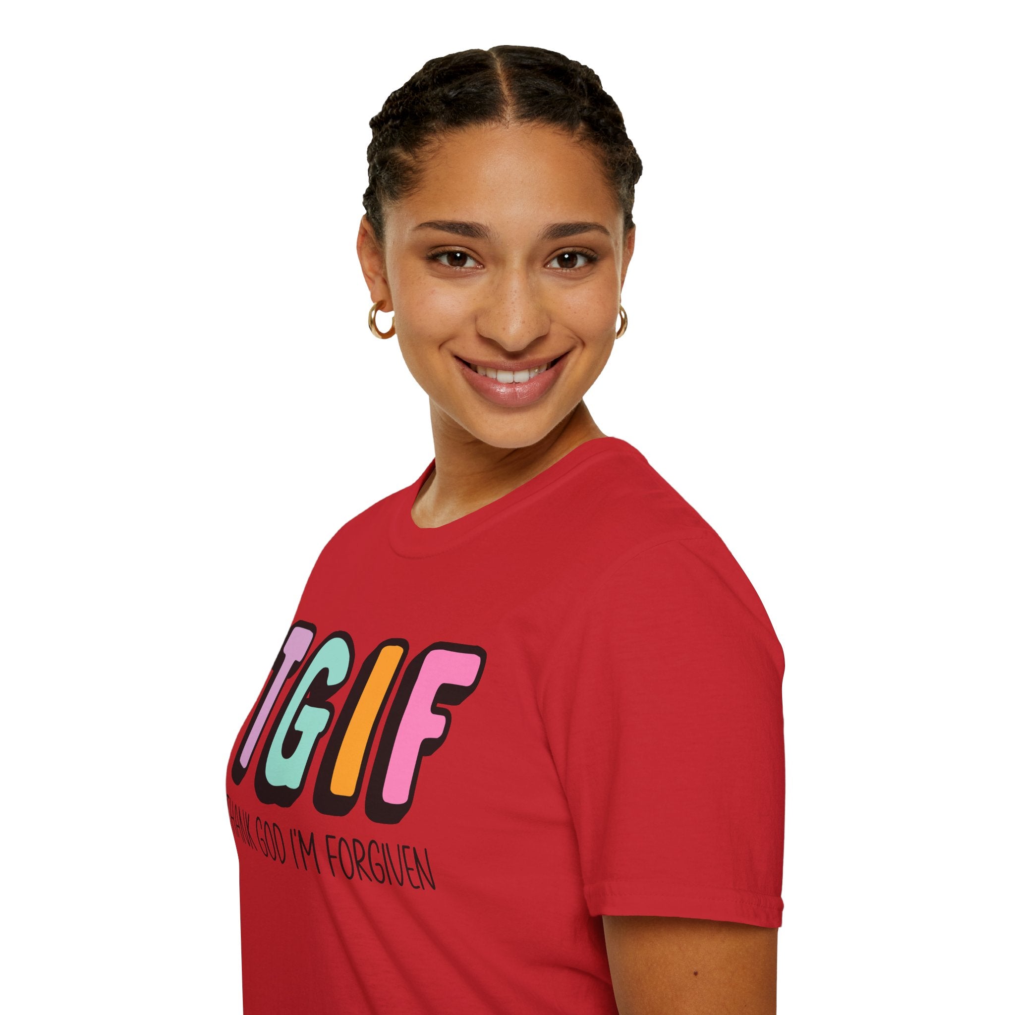 TGIF "Thank God I’m Forgiven" T-Shirt — Colorful Christian Faith Tee