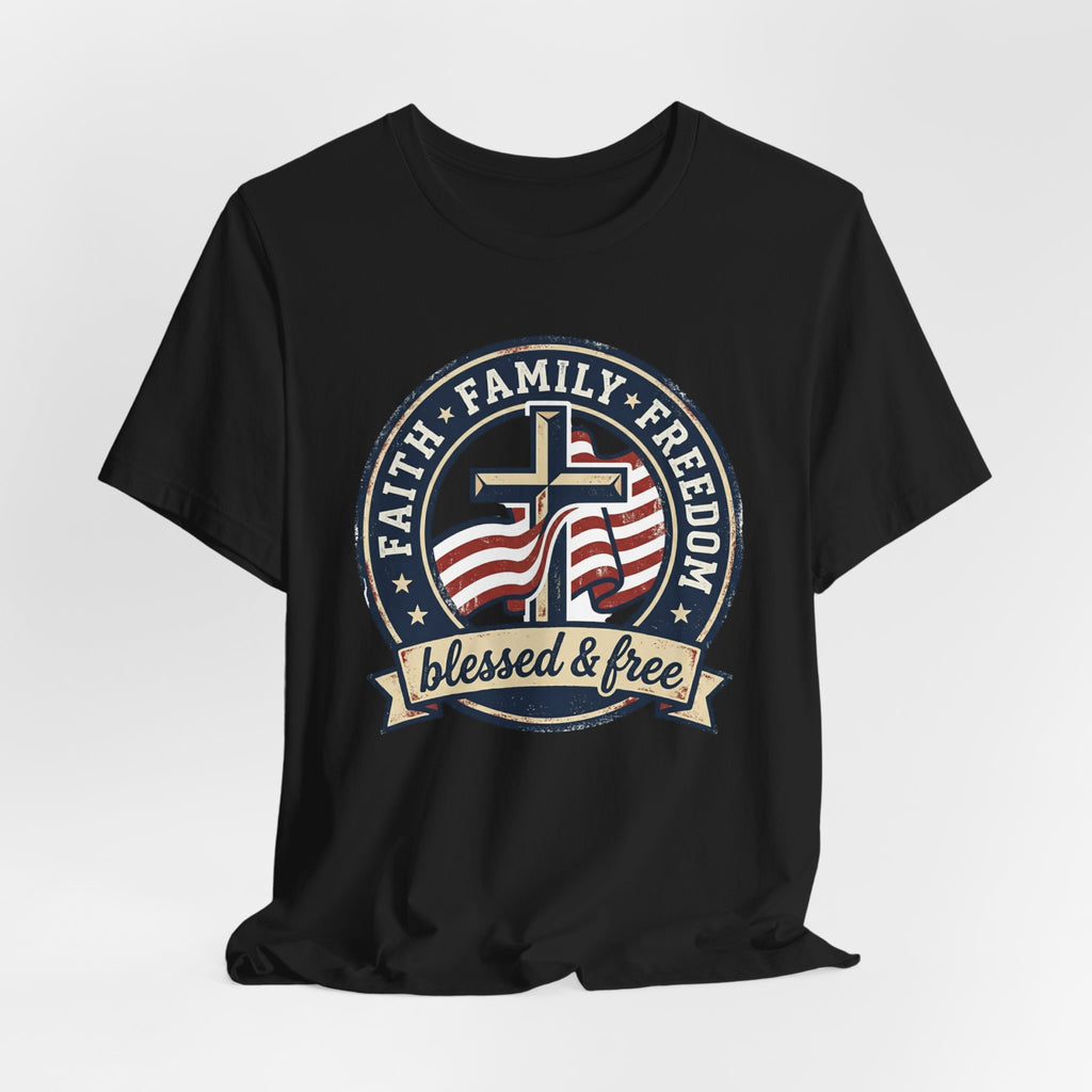 Faith Family Freedom Tee | patriotic, faith-based, vintage Americana